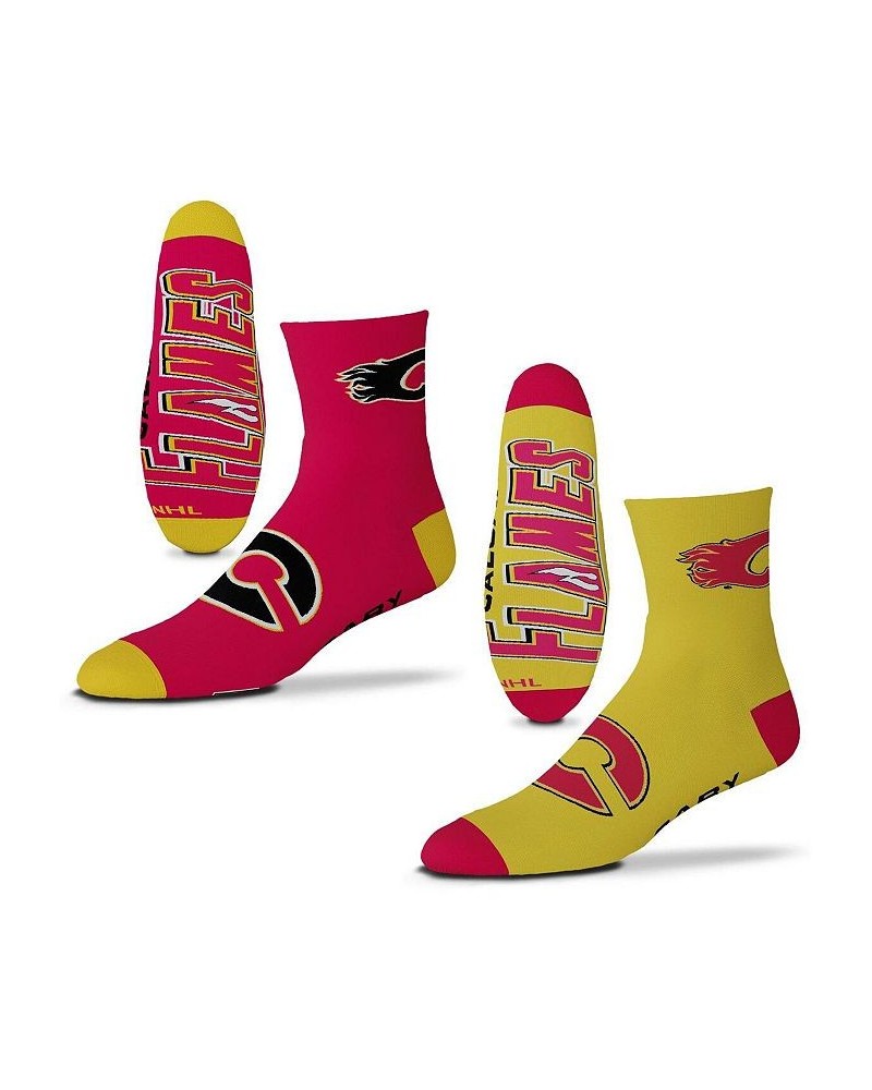 Men's Calgary Flames 2-Pack Team Quarter-Length Socks $13.00 Socks