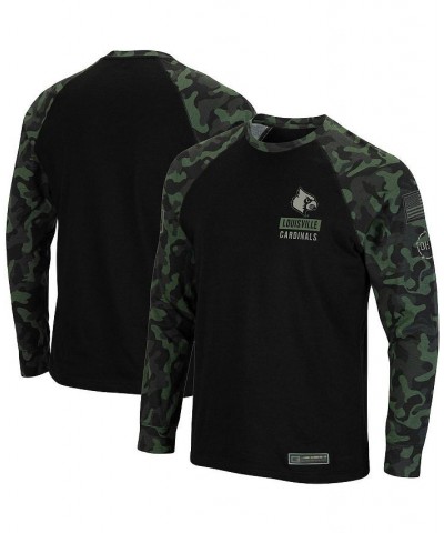 Men's Black Louisville Cardinals OHT Military-Inspired Appreciation Camo Raglan Long Sleeve T-shirt $23.50 T-Shirts