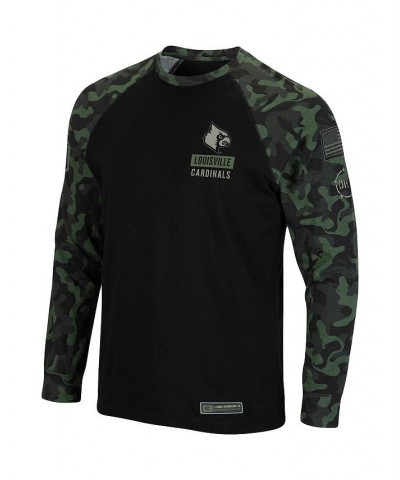 Men's Black Louisville Cardinals OHT Military-Inspired Appreciation Camo Raglan Long Sleeve T-shirt $23.50 T-Shirts