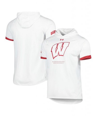 Men's White Wisconsin Badgers On-Court Raglan Hoodie T-shirt $38.70 T-Shirts