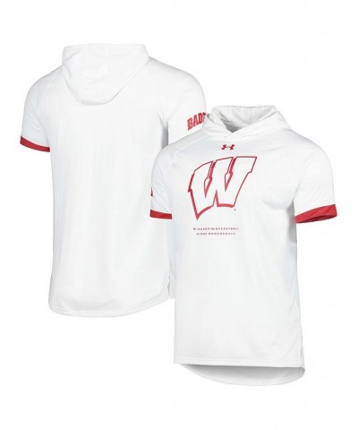 Men's White Wisconsin Badgers On-Court Raglan Hoodie T-shirt $38.70 T-Shirts