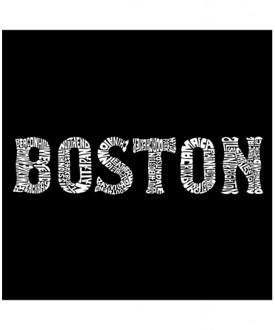 Men's Word Art Boston Neighborhoods Crewneck Sweatshirt Black $25.99 Sweatshirt