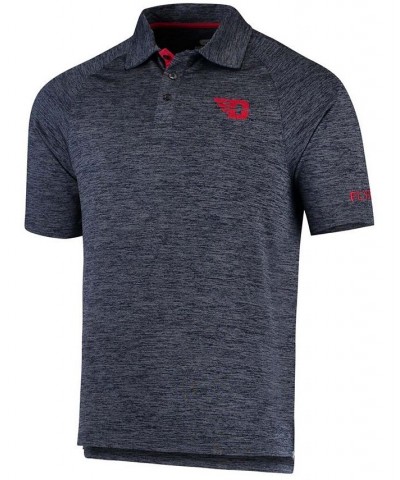 Men's Heathered Navy Dayton Flyers Down Swing Polo $18.40 Polo Shirts