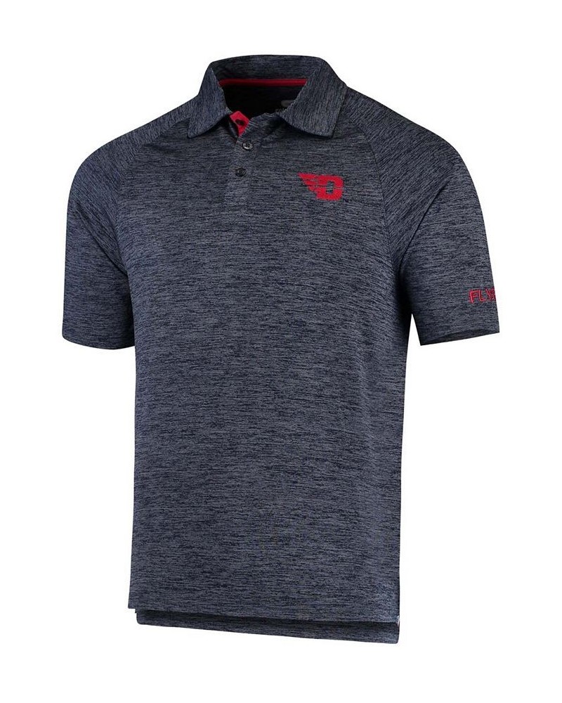 Men's Heathered Navy Dayton Flyers Down Swing Polo $18.40 Polo Shirts