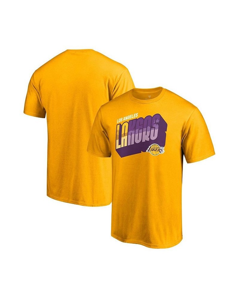 Men's Gold Los Angeles Lakers Dropshadow Beach Hometown Collection T-shirt $18.59 T-Shirts