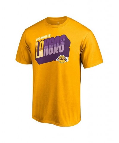 Men's Gold Los Angeles Lakers Dropshadow Beach Hometown Collection T-shirt $18.59 T-Shirts