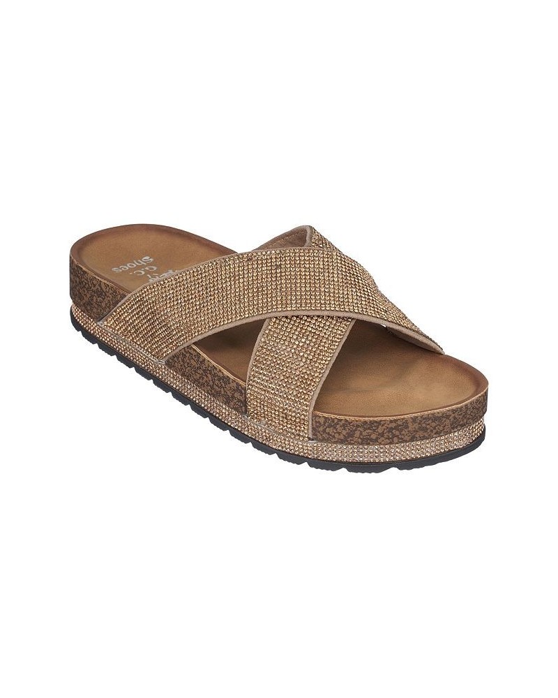 Women's Ariane Footbed Sandals Gold $31.50 Shoes