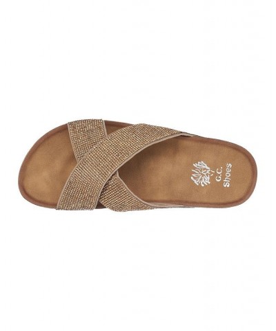 Women's Ariane Footbed Sandals Gold $31.50 Shoes