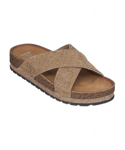 Women's Ariane Footbed Sandals Gold $31.50 Shoes