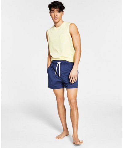 Men's Sunwashed Knit Pajama Shorts Blue $10.46 Pajama