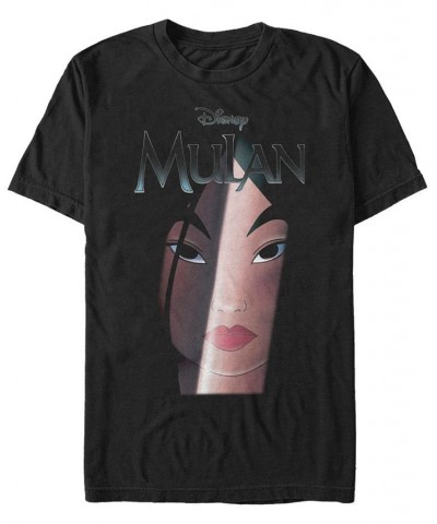 Disney Men's Mulan Big Face Shadow, Short Sleeve T-Shirt Black $15.05 T-Shirts