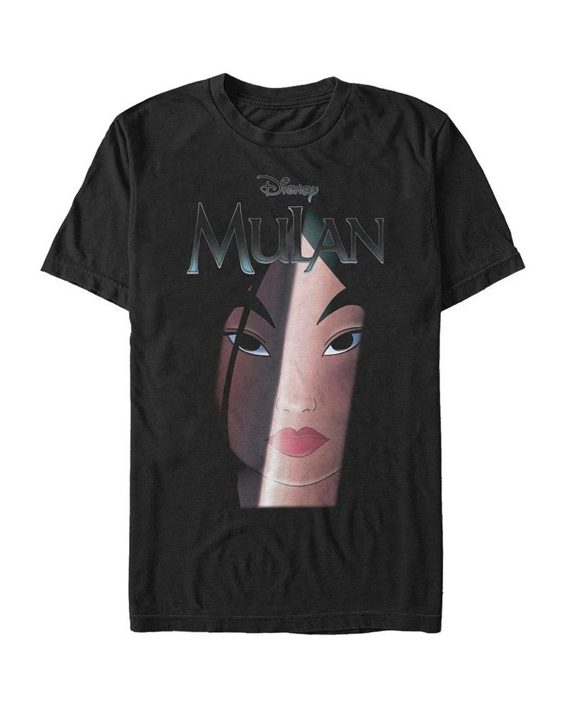 Disney Men's Mulan Big Face Shadow, Short Sleeve T-Shirt Black $15.05 T-Shirts