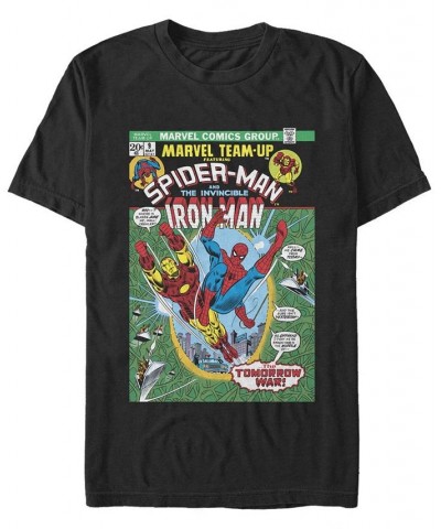 Men's Team Spidey Iron Man Short Sleeve Crew T-shirt Black $16.80 T-Shirts