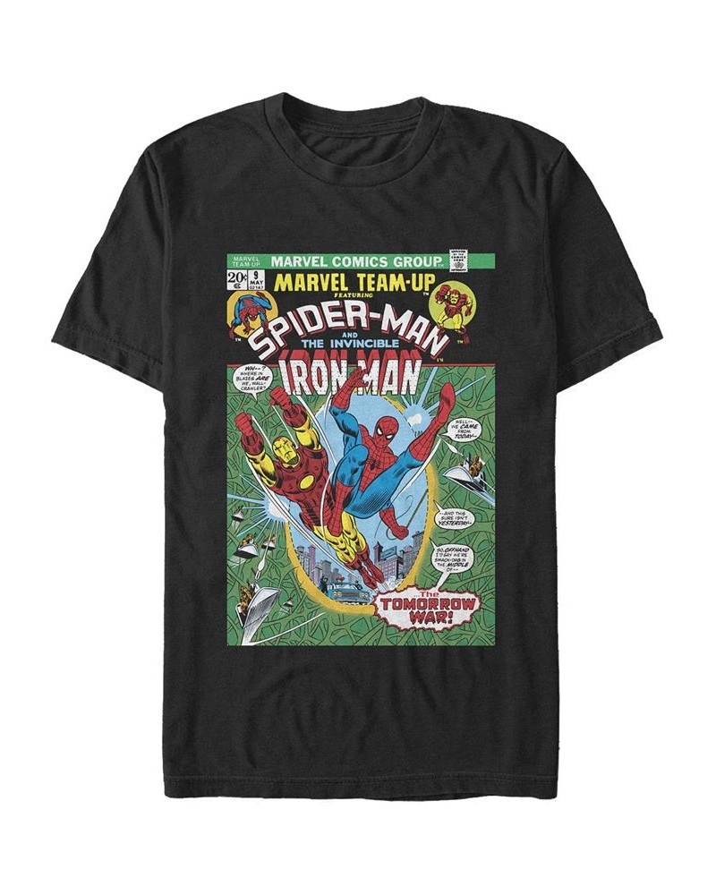 Men's Team Spidey Iron Man Short Sleeve Crew T-shirt Black $16.80 T-Shirts