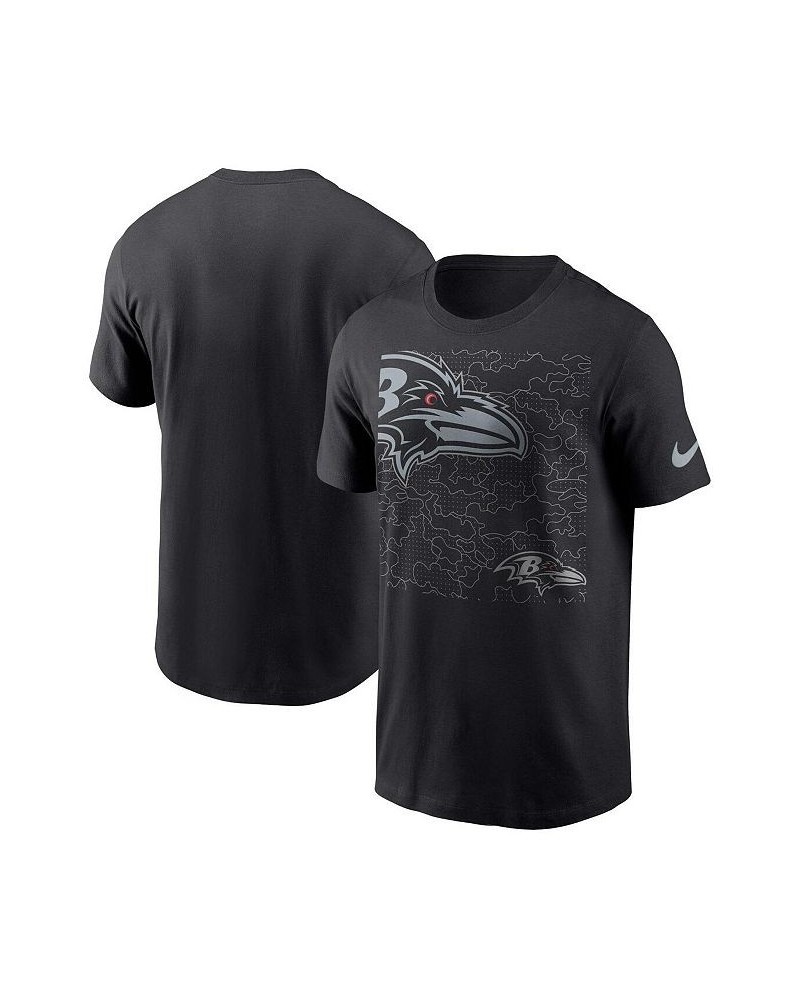 Men's Black Baltimore Ravens RFLCTV T-shirt $21.50 T-Shirts