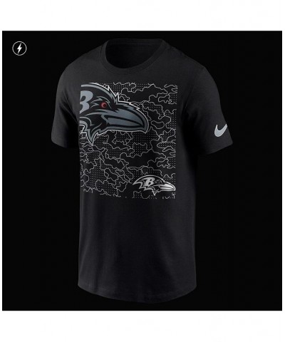 Men's Black Baltimore Ravens RFLCTV T-shirt $21.50 T-Shirts