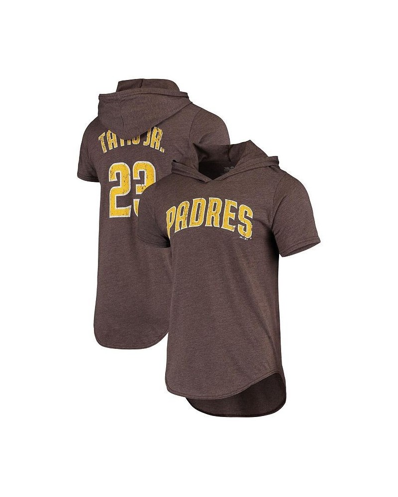 Men's Fernando Tatis Jr. Heathered Brown San Diego Padres Softhand Player Tri-Blend Hoodie T-shirt $30.00 T-Shirts