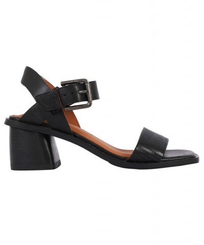 Women's Maddy Block Heeled Sandals Black $69.81 Shoes