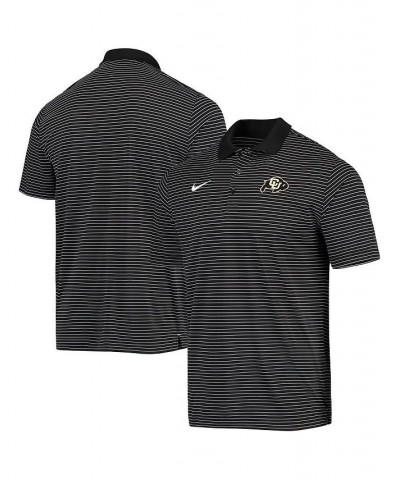 Men's Black Colorado Buffaloes Stadium Stripe Primary Logo Performance Polo Shirt $32.25 Polo Shirts