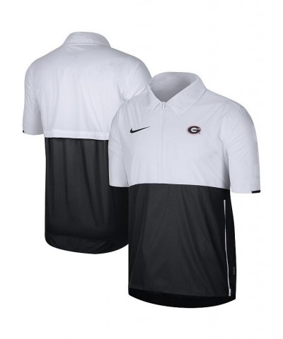 Men's White Georgia Bulldogs Coaches Half-Zip Pullover Jacket $34.40 Jackets