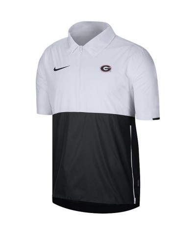 Men's White Georgia Bulldogs Coaches Half-Zip Pullover Jacket $34.40 Jackets