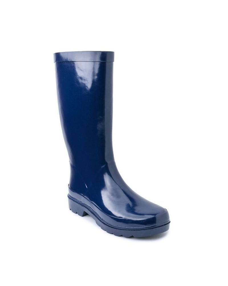 Women's Raffle Tall Rain Boots Blue $34.50 Shoes