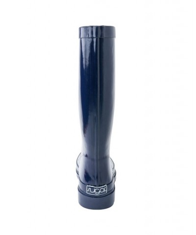 Women's Raffle Tall Rain Boots Blue $34.50 Shoes