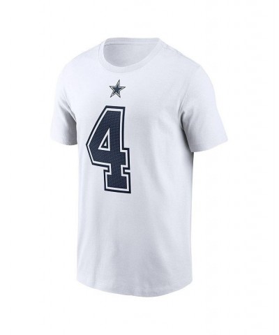 Men's Dak Prescott White Dallas Cowboys Name Number T-shirt $25.49 T-Shirts