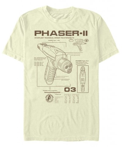 Star Trek Men's Discovery Phaser Schematic Short Sleeve T-Shirt Tan/Beige $16.45 T-Shirts