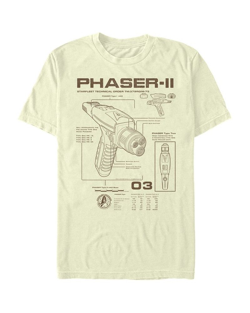 Star Trek Men's Discovery Phaser Schematic Short Sleeve T-Shirt Tan/Beige $16.45 T-Shirts