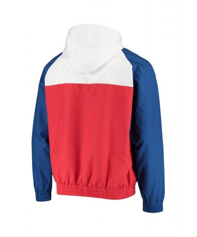 Men's Red and White LA Clippers Ripstop Raglan Quarter-Zip Hoodie $35.26 Sweatshirt