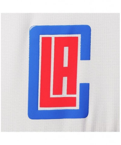 Men's Red and White LA Clippers Ripstop Raglan Quarter-Zip Hoodie $35.26 Sweatshirt