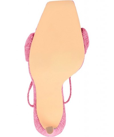 Women's Edelie Linen Tie-Up Sandals Pink $46.20 Shoes