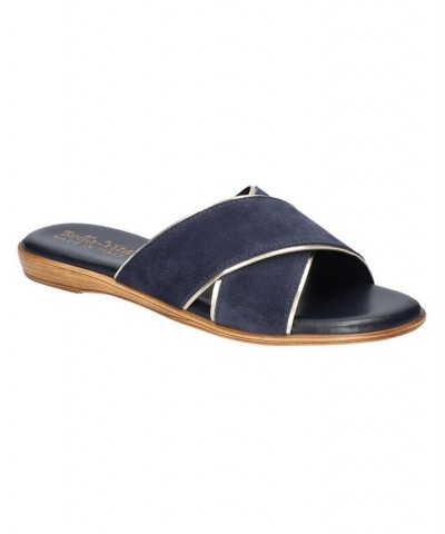 Women's Tab-Italy Slide Sandals Blue $42.00 Shoes