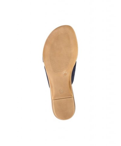 Women's Tab-Italy Slide Sandals Blue $42.00 Shoes