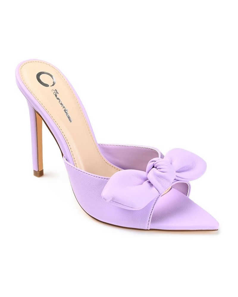 Women's Zelah Bow Stilettos Purple $47.30 Shoes