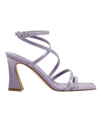 Women's Mahima Strappy Tapered Heel Dress Sandals Purple $48.95 Shoes