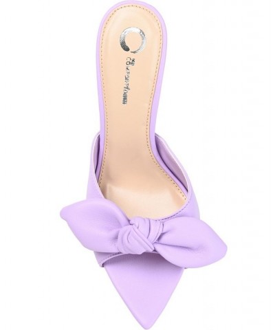 Women's Zelah Bow Stilettos Purple $47.30 Shoes