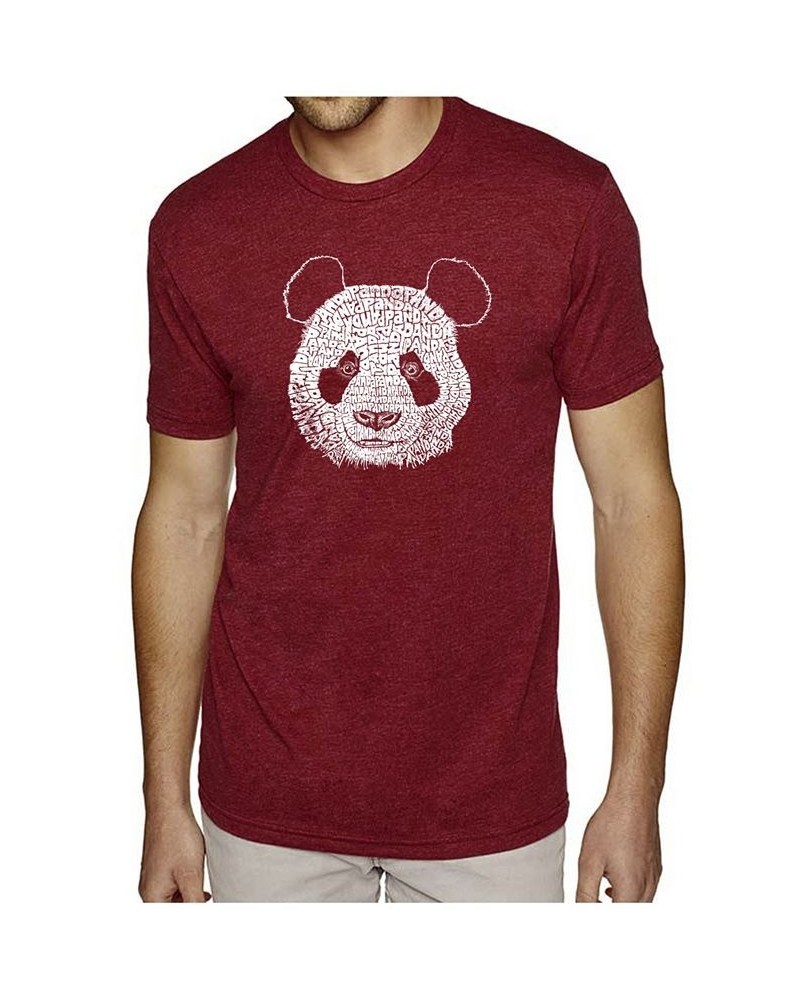 Mens Premium Blend Word Art T-Shirt - Panda Head Red $22.05 T-Shirts