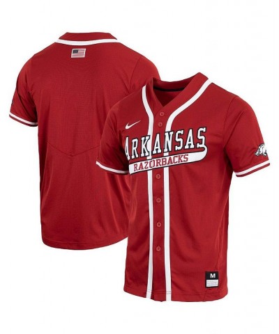 Men's Cardinal Arkansas Razorbacks Replica Full-Button Baseball Jersey $40.00 Jersey