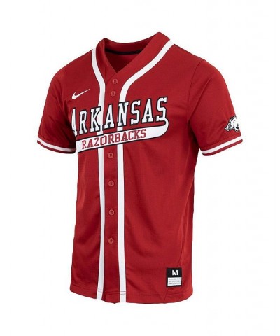 Men's Cardinal Arkansas Razorbacks Replica Full-Button Baseball Jersey $40.00 Jersey