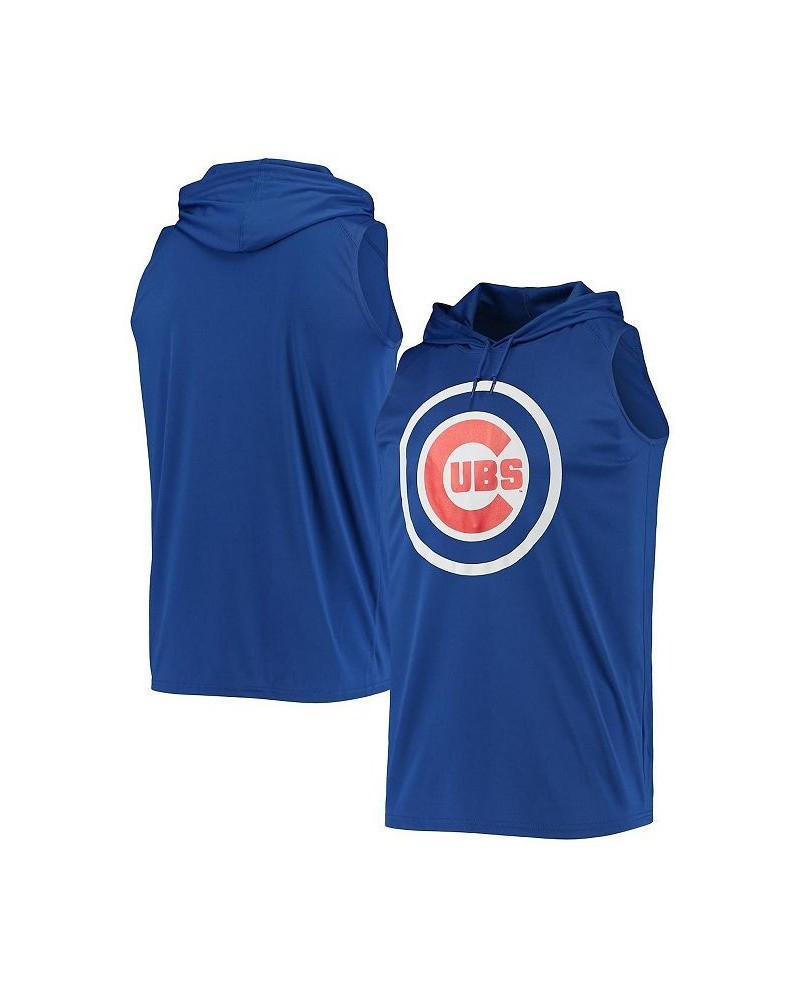 Men's Royal Chicago Cubs Sleeveless Pullover Hoodie $30.15 T-Shirts