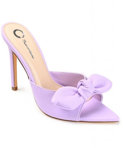 Women's Zelah Bow Stilettos Purple $47.30 Shoes