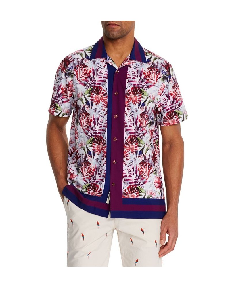 Men's Slim-Fit Performance Stretch Honolulu Short Sleeve Camp Shirt Multi $59.34 Shirts