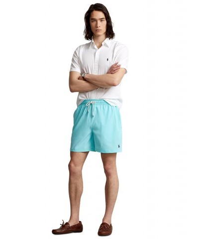 Men's 5-3/4-Inch Traveler Classic Swim Trunks Hammond Blue $43.70 Swimsuits