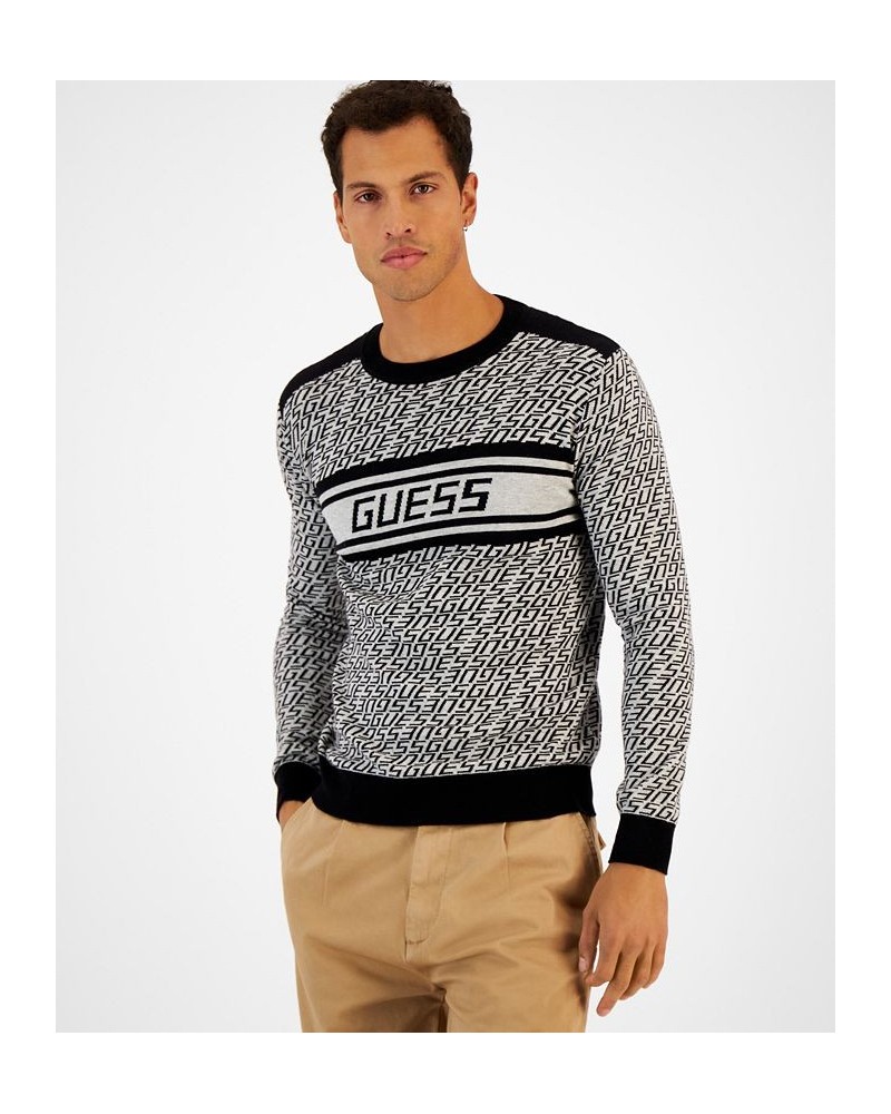 Men's Eco Palmer Logo Jacquard Fleece Crewneck Sweater Multi $25.06 Sweaters