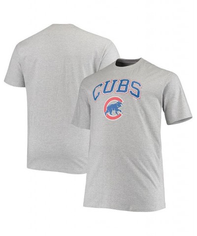 Men's Branded Heathered Gray Chicago Cubs Big and Tall Secondary T-shirt $16.56 T-Shirts