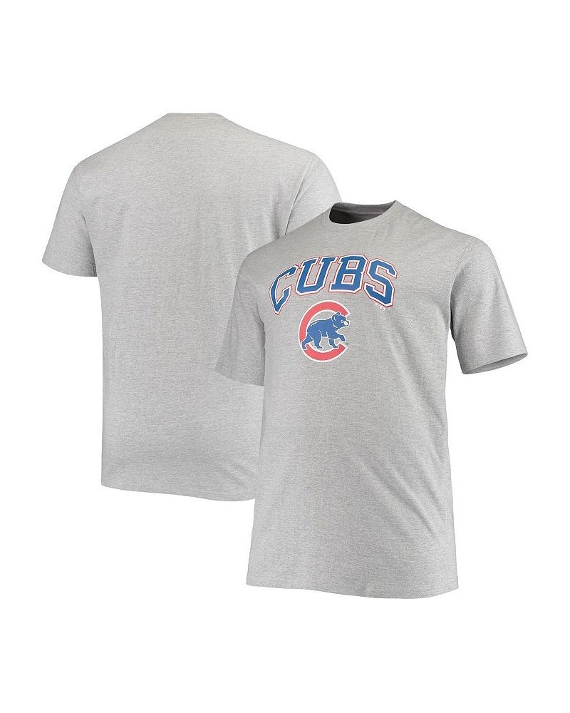 Men's Branded Heathered Gray Chicago Cubs Big and Tall Secondary T-shirt $16.56 T-Shirts