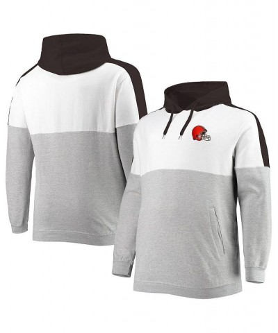 Men's Brown, Heathered Gray Cleveland Browns Big and Tall Team Logo Pullover Hoodie $35.70 Sweatshirt