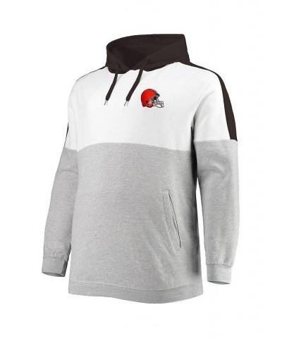 Men's Brown, Heathered Gray Cleveland Browns Big and Tall Team Logo Pullover Hoodie $35.70 Sweatshirt